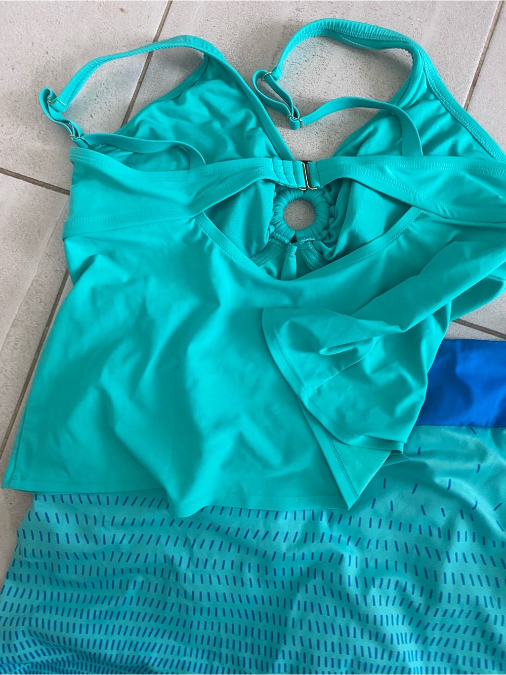 Turquoise Tankini Top Swim Bikini - Women's Swimwear